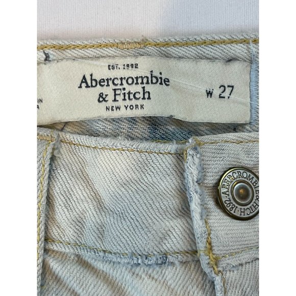 Abercrombie & Fitch Women's Boyfriend Shorts Distressed Roll Cuff Hem White W27 - Picture 7 of 9